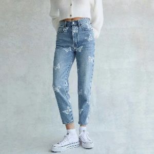 PACSUN Eco Butterfly Ultra High Waisted Slim Fit Jeans